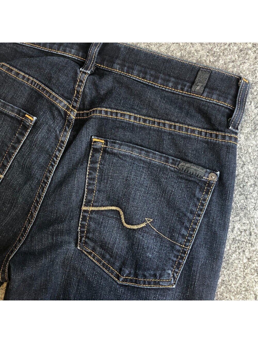 Seven For All Mankind Mens Jeans Carsen 31x34 Blue Straight Leg Stretch Cotton